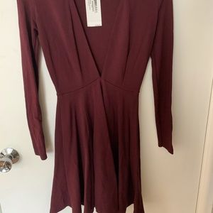 American Apparel Low Cut Dress Maroon